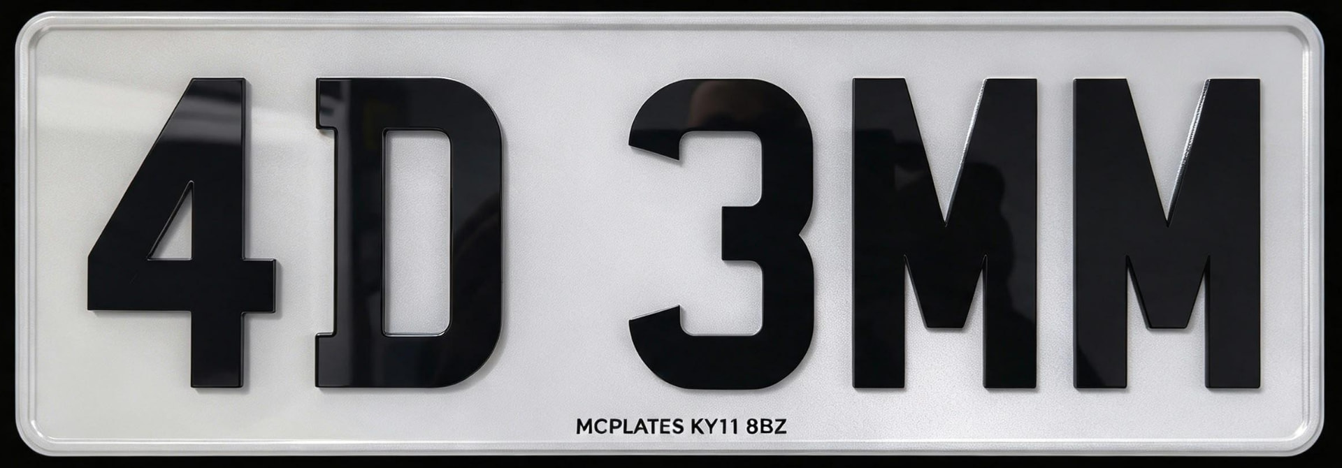 4D Laser Cut number plate with precision-cut letters