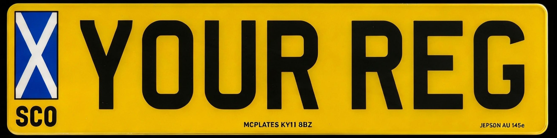 Yellow standard rear number plate
